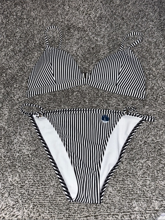Hollister Other - Hollister Black and White Vertical Stripe Bikini Set